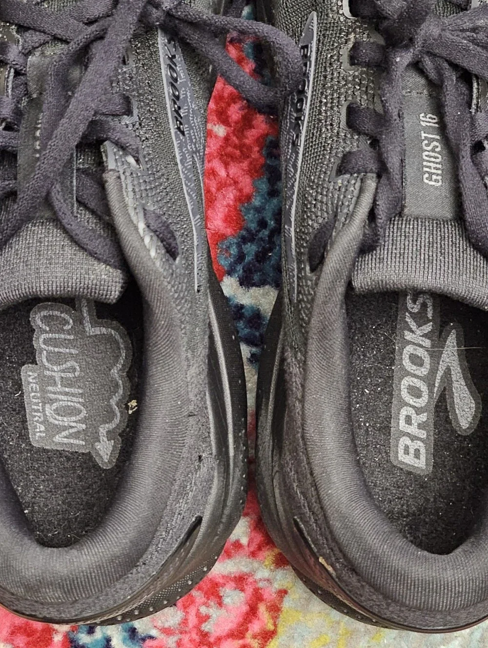 Brooks Ghost 16 Mens 7.5 Narrow Black Running Shoes 1204071D020 Sneakers
